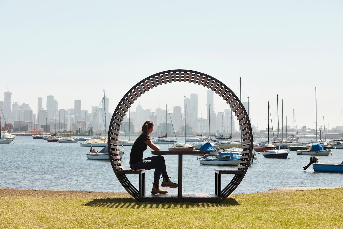 Loop Pod by the sea on a beautiful Melbourne summer's day.